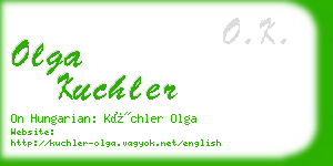 olga kuchler business card